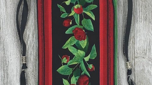 Floral Border Tarot Bag/ Custom Tarot Bag/ Keepsake Bag / Drawstring Bag / Oracle Bag / Crystal Bag / Gift Bag / Tarot Pouch