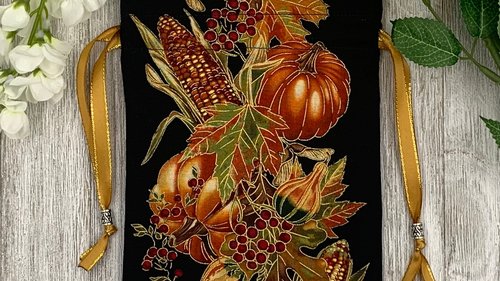 Harvest Tarot Bag/ Custom Tarot Pouch/ Keepsake Bag / Drawstring Bag / Oracle Bag / Crystal Bag / Tarot Pouch / Cosmetic Bag