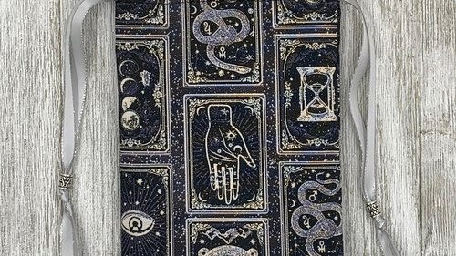 Witchy Card Design Tarot Bag/ Custom Tarot Pouch/ Keepsake Bag / Drawstring Bag / Oracle Bag / Crystal Bag / Tarot Pouch / Cosmetic Bag