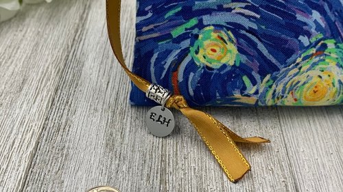 Starry Night Inspired Tarot Bag/ Custom Tarot Pouch/ Keepsake Bag / Drawstring Bag / Oracle Bag / Crystal Bag / Tarot Pouch / Cosmetic Bag