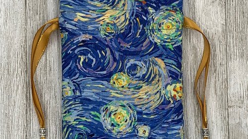 Starry Night Inspired Tarot Bag/ Custom Tarot Pouch/ Keepsake Bag / Drawstring Bag / Oracle Bag / Crystal Bag / Tarot Pouch / Cosmetic Bag
