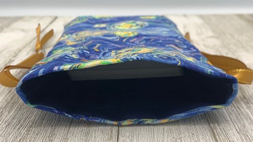 Starry Night Inspired Tarot Bag/ Custom Tarot Pouch/ Keepsake Bag / Drawstring Bag / Oracle Bag / Crystal Bag / Tarot Pouch / Cosmetic Bag