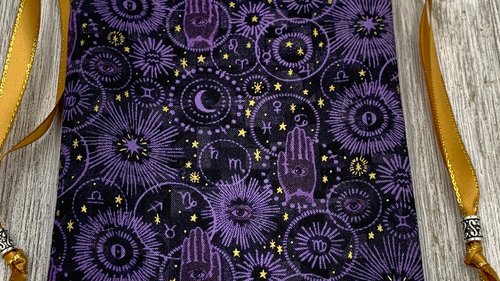 Witchy Zodiac Hamsa Tarot Bag/ Custom Tarot Pouch/ Keepsake Bag / Drawstring Bag / Oracle Bag / Crystal Bag / Tarot Pouch / Cosmetic Bag