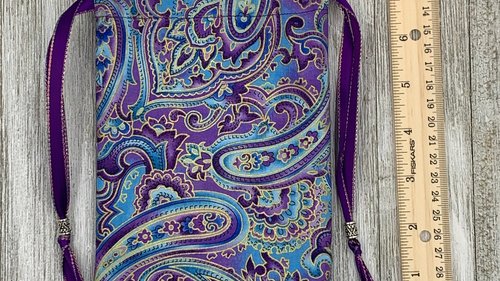 Purple Filigree Tarot Bag/ Custom Tarot Pouch/ Keepsake Bag / Drawstring Bag / Oracle Bag / Crystal Bag / Tarot Pouch / Cosmetic Bag