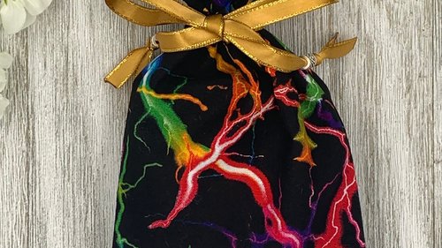 Lightning Tarot Bag/ Custom Tarot Pouch/ Keepsake Bag / Drawstring Bag / Oracle Bag / Crystal Bag / Tarot Pouch / Cosmetic Bag