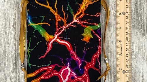 Lightning Tarot Bag/ Custom Tarot Pouch/ Keepsake Bag / Drawstring Bag / Oracle Bag / Crystal Bag / Tarot Pouch / Cosmetic Bag