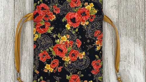 Floral Filigree Tarot Bag/ Custom Tarot Pouch/ Keepsake Bag / Drawstring Bag / Oracle Bag / Crystal Bag / Tarot Pouch / Cosmetic Bag