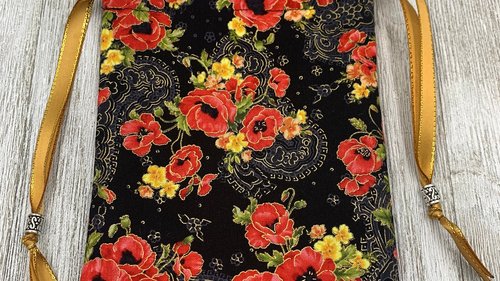 Floral Filigree Tarot Bag/ Custom Tarot Pouch/ Keepsake Bag / Drawstring Bag / Oracle Bag / Crystal Bag / Tarot Pouch / Cosmetic Bag