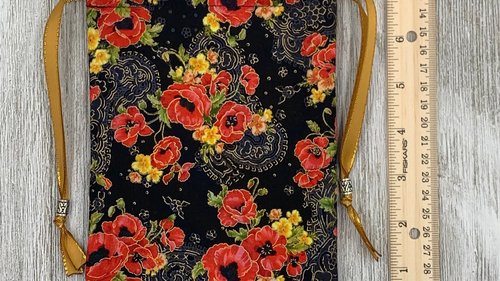 Floral Filigree Tarot Bag/ Custom Tarot Pouch/ Keepsake Bag / Drawstring Bag / Oracle Bag / Crystal Bag / Tarot Pouch / Cosmetic Bag