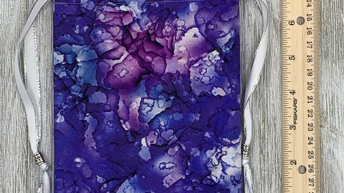 Purple Water Spot Tarot Bag/ Custom Tarot Pouch/ Keepsake Bag / Drawstring Bag / Oracle Bag / Crystal Bag / Tarot Pouch / Cosmetic Bag