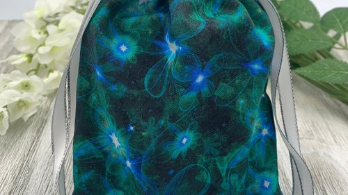 Star Flowers Tarot Bag/ Custom Tarot Pouch/ Keepsake Bag / Drawstring Bag / Oracle Bag / Crystal Bag / Tarot Pouch / Cosmetic Bag