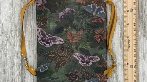 Moths Tarot Bag/ Custom Tarot Pouch/ Keepsake Bag / Drawstring Bag / Oracle Bag / Crystal Bag / Tarot Pouch / Cosmetic Bag