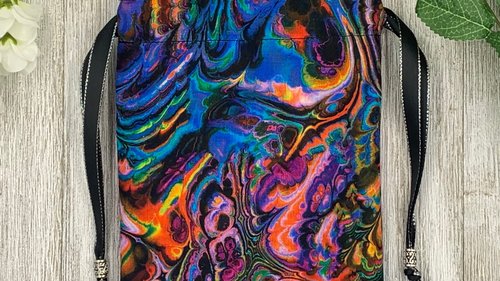 Oil Spill Tarot Bag/ Custom Tarot Pouch/ Keepsake Bag / Drawstring Bag / Oracle Bag / Crystal Bag / Tarot Pouch / Cosmetic Bag