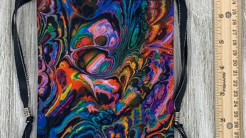 Oil Spill Tarot Bag/ Custom Tarot Pouch/ Keepsake Bag / Drawstring Bag / Oracle Bag / Crystal Bag / Tarot Pouch / Cosmetic Bag