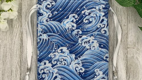 Waves Tarot Bag/ Custom Tarot Pouch/ Keepsake Bag / Drawstring Bag / Oracle Bag / Crystal Bag / Tarot Pouch / Cosmetic Bag