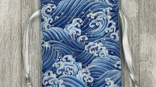 Waves Tarot Bag/ Custom Tarot Pouch/ Keepsake Bag / Drawstring Bag / Oracle Bag / Crystal Bag / Tarot Pouch / Cosmetic Bag