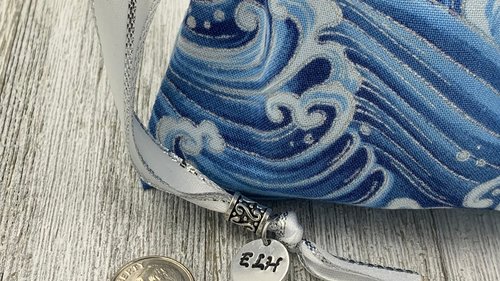 Waves Tarot Bag/ Custom Tarot Pouch/ Keepsake Bag / Drawstring Bag / Oracle Bag / Crystal Bag / Tarot Pouch / Cosmetic Bag