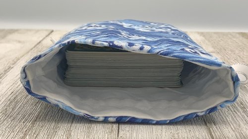Waves Tarot Bag/ Custom Tarot Pouch/ Keepsake Bag / Drawstring Bag / Oracle Bag / Crystal Bag / Tarot Pouch / Cosmetic Bag
