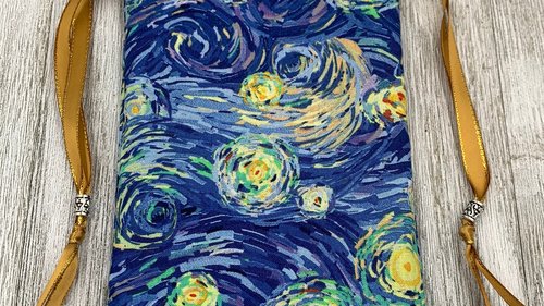 Starry Night Inspired Tarot Bag/ Custom Tarot Pouch/ Keepsake Bag / Drawstring Bag / Oracle Bag / Crystal Bag / Tarot Pouch / Cosmetic Bag