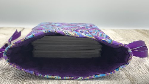 Purple Filigree Tarot Bag/ Custom Tarot Pouch/ Keepsake Bag / Drawstring Bag / Oracle Bag / Crystal Bag / Tarot Pouch / Cosmetic Bag