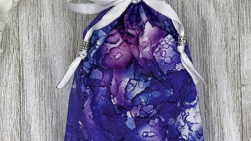 Purple Water Spot Tarot Bag/ Custom Tarot Pouch/ Keepsake Bag / Drawstring Bag / Oracle Bag / Crystal Bag / Tarot Pouch / Cosmetic Bag