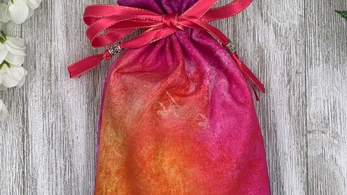 Sunrise Tarot Bag/ Custom Tarot Pouch/ Keepsake Bag / Drawstring Bag / Oracle Bag / Crystal Bag / Tarot Pouch / Cosmetic Bag