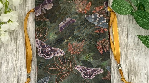 Moths Tarot Bag/ Custom Tarot Pouch/ Keepsake Bag / Drawstring Bag / Oracle Bag / Crystal Bag / Tarot Pouch / Cosmetic Bag