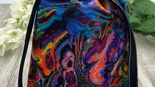 Oil Spill Tarot Bag/ Custom Tarot Pouch/ Keepsake Bag / Drawstring Bag / Oracle Bag / Crystal Bag / Tarot Pouch / Cosmetic Bag