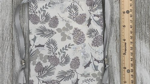 Winter Leaves Tarot Bag/ Custom Tarot Pouch/ Keepsake Bag / Drawstring Bag / Oracle Bag / Crystal Bag / Tarot Pouch / Cosmetic Bag