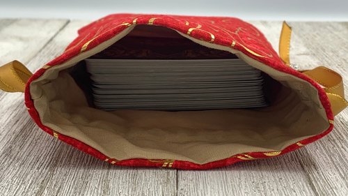 Gold Scrolls Tarot Bag/ Custom Tarot Pouch/ Keepsake Bag / Drawstring Bag / Oracle Bag / Crystal Bag / Tarot Pouch / Cosmetic Bag