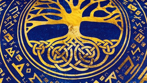 Celtic Tree Altar Cloth, Tarot Cloth, Altar Decor, Double Sided Altar Cloth, Wall Hanging, Dice Mat, Centerpiece