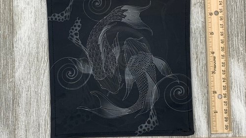 MINI Altar Cloth - Koi Fish, Tarot Cloth, Traveling Altar Cloth, Portable Altar Cloth, Small Spaces Altar, Home Office Altar