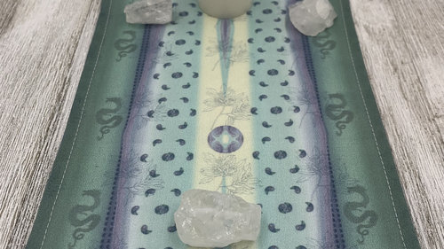 MINI Altar Cloth - Healing Magatama, Tarot Cloth, Traveling Altar Cloth, Portable Altar Cloth, Small Spaces Altar, Home Office Altar