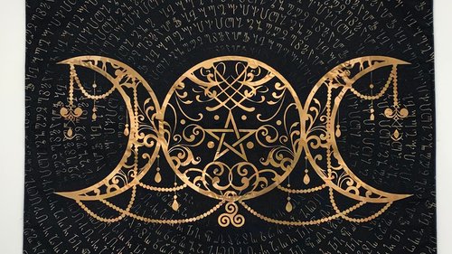 Triple Moon Altar Cloth, Tarot Cloth, Altar Decor, Double Sided Altar Cloth, Wall Hanging, Dice Mat, Centerpiece