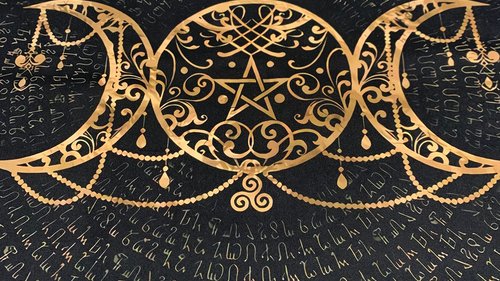 Triple Moon Altar Cloth, Tarot Cloth, Altar Decor, Double Sided Altar Cloth, Wall Hanging, Dice Mat, Centerpiece