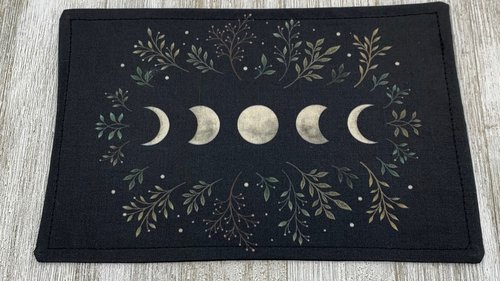 MINI Altar Cloth - Lunar Phase, Traveling Altar Cloth, Portable Altar Cloth, Small Spaces Altar, Home Office Altar