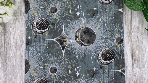 MINI Altar Cloth - Star Burst, Tarot Cloth, Traveling Altar Cloth, Portable Altar Cloth, Small Spaces Altar, Home Office Altar