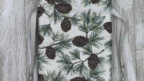 Pinecone Tarot Bag/ Custom Tarot bag/ Keepsake Bag / Drawstring Bag / Oracle Bag / Crystal Bag / Gift Bag / Tarot Pouch / Cosmetic Bag