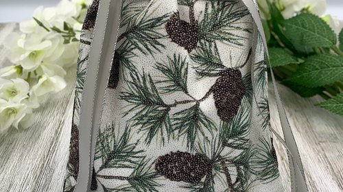 Pinecone Tarot Bag/ Custom Tarot bag/ Keepsake Bag / Drawstring Bag / Oracle Bag / Crystal Bag / Gift Bag / Tarot Pouch / Cosmetic Bag
