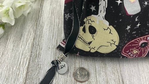 Witchy Tarot Bag/ Custom Tarot Pouch/ Keepsake Bag / Drawstring Bag / Oracle Bag / Crystal Bag / Tarot Pouch / Cosmetic Bag