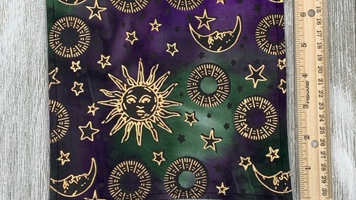 MINI Altar Cloth - Sun Moon, Tarot Cloth, Traveling Altar Cloth, Portable Altar Cloth, Small Spaces Altar, Home Office Altar