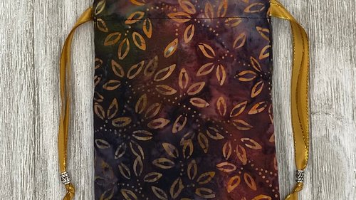 Colorful Leaves Tarot Bag/ Custom Tarot Bag / Keepsake Bag / Drawstring Bag / Oracle Bag / Jewelry Bag / Crystal Bag / Tarot Pouch