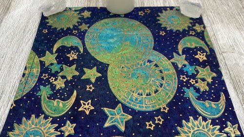 MINI Altar Cloth - Celestial, Tarot Cloth, Traveling Altar Cloth, Portable Altar Cloth, Small Spaces Altar, Home Office Altar