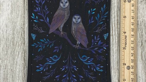 MINI Altar Cloth - Owls, Traveling Altar Cloth, Portable Altar Cloth, Small Spaces Altar, Home Office Altar