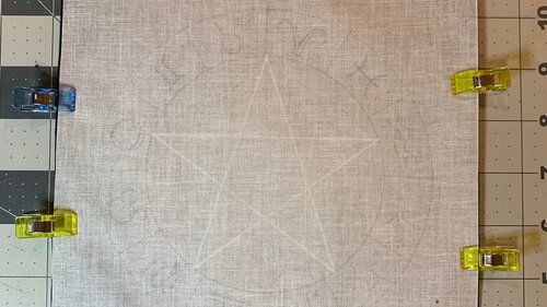 MINI Altar Cloth - Zodiac Pentacle, Tarot Cloth, Traveling Altar Cloth, Portable Altar Cloth, Small Spaces Altar, Home Office Altar