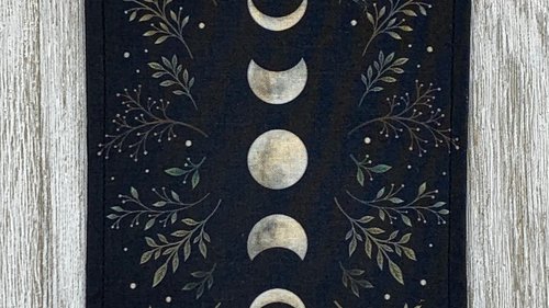 MINI Altar Cloth - Lunar Phase, Traveling Altar Cloth, Portable Altar Cloth, Small Spaces Altar, Home Office Altar