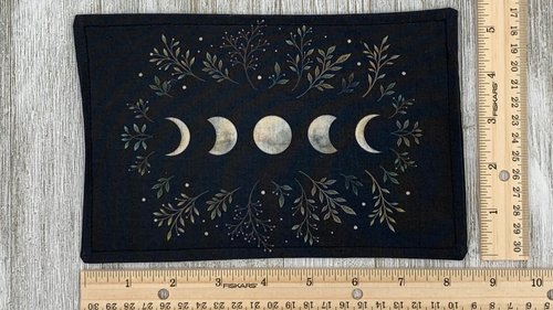MINI Altar Cloth - Lunar Phase, Traveling Altar Cloth, Portable Altar Cloth, Small Spaces Altar, Home Office Altar
