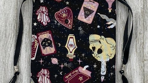 Witchy Tarot Bag/ Custom Tarot Pouch/ Keepsake Bag / Drawstring Bag / Oracle Bag / Crystal Bag / Tarot Pouch / Cosmetic Bag