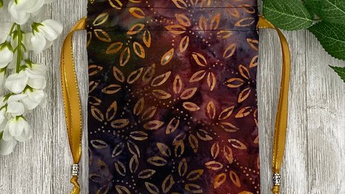 Colorful Leaves Tarot Bag/ Custom Tarot Bag / Keepsake Bag / Drawstring Bag / Oracle Bag / Jewelry Bag / Crystal Bag / Tarot Pouch