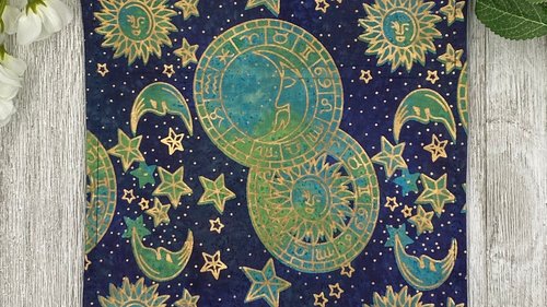 MINI Altar Cloth - Celestial, Tarot Cloth, Traveling Altar Cloth, Portable Altar Cloth, Small Spaces Altar, Home Office Altar